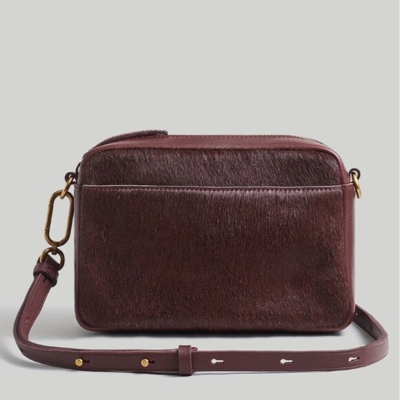The Carabiner Medium Crossbody Bag Brown Chocolate Raisin Calf Hair NWT - Picture 1 of 6